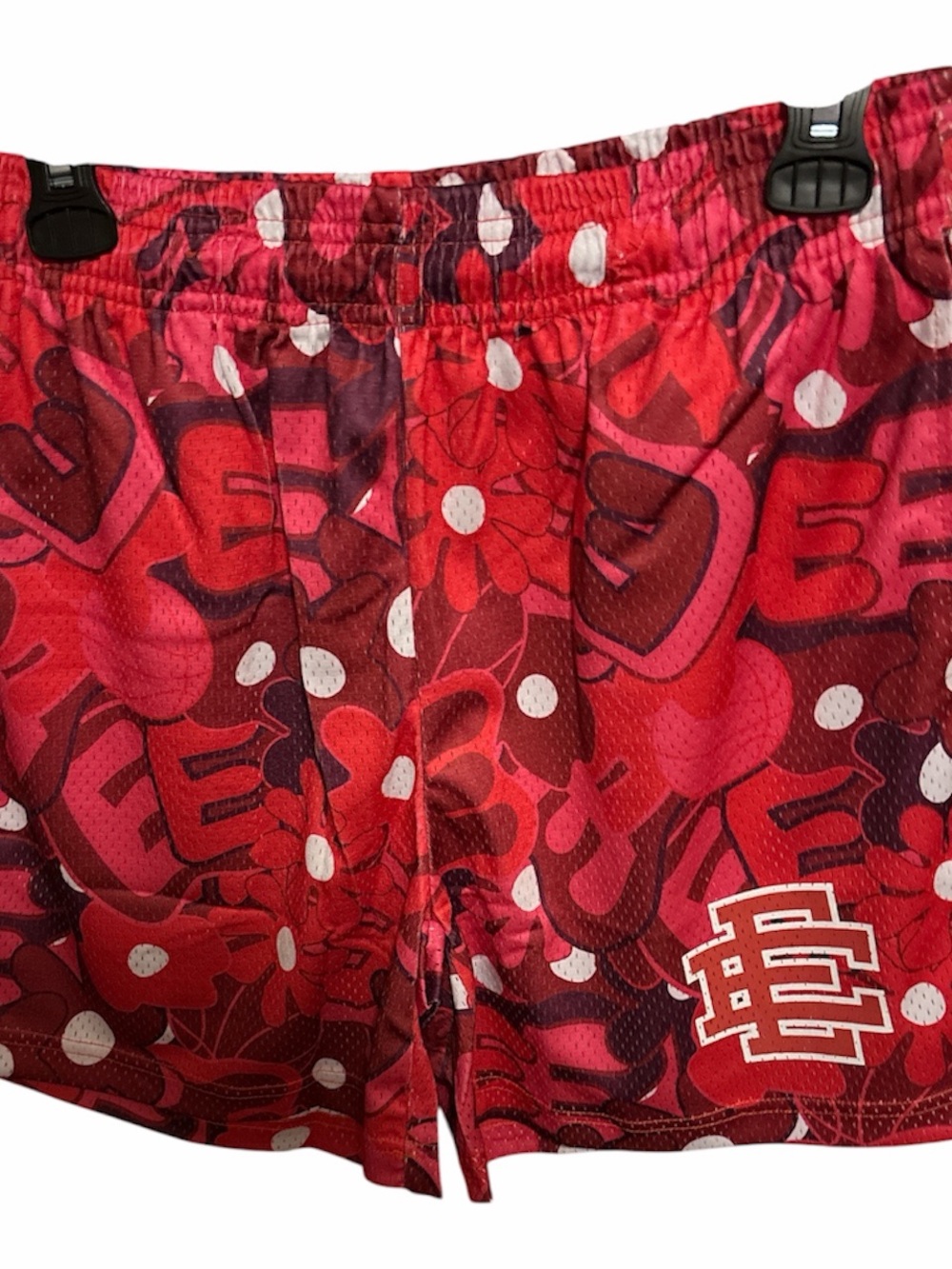 Eric Emmanuel Kids Red Graphic Athletic Shorts